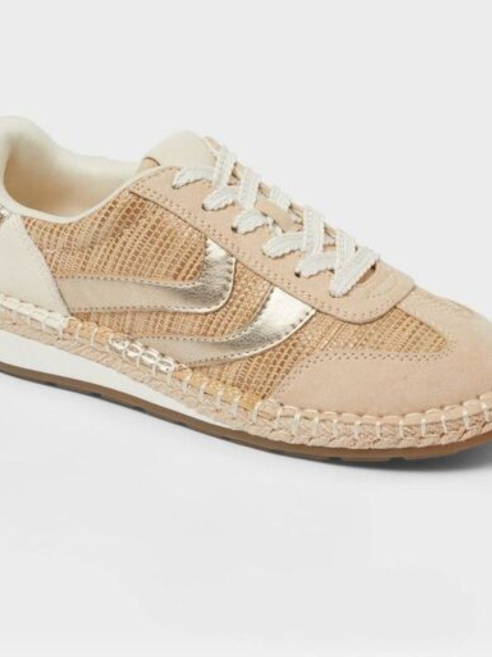 Universal Thread - Women’s Beige Casual Lace-Up Sneakers - Picture 2 of 3